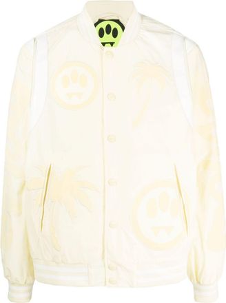 Barrow tonal-appliqu&eacute; varsity jacket - unisex - Polyester - M - Neutrals