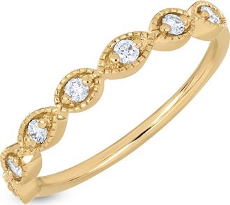 Bony Levy 18K Gold Icon Diamond Stackable Ring in 18K Yellow Gold/diamond at Nordstrom, Size 6.5