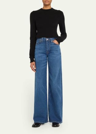 Re/Done 70S Ultra High Rise Wide Leg Jeans In Blue