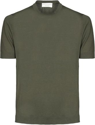 FILIPPO DE LAURENTIIS T-shirt met ronde hals- korte mouwen- rechte zoom - Heren - T-shirts - Groen - 3XL - Tops