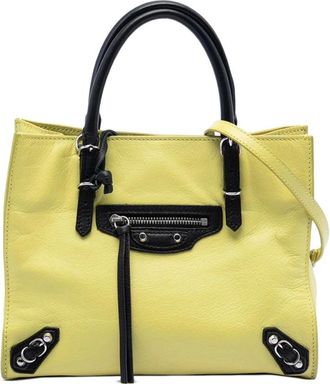 Balenciaga Pre-owned Handbags, female, Yellow, Size: ONE SIZE Pre-owned Vintage Leather Top Handle Satchel