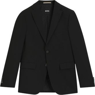HUGO BOSS Slim Fit M&eacute;lang&eacute; Wolblazer - Heren - Blazers - Zwart - 2XL - Wol - Jassen