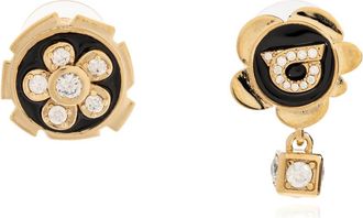 Ferragamo Mulcharm Oorbellen - Dames - Oorbellen - Zwart - ONE Size - Leer - Accessoires