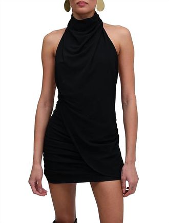 Ronny Kobo Jose Halter Mini Dress In Black