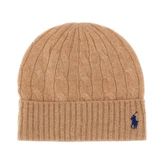 Polo Ralph Lauren Beanies, female, Beige, Size: ONE SIZE Wool Beanie