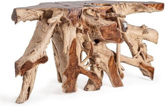 Decorspace Consolle Lisandra struttura in radici di teak originali per decorazioni ambienti -150 x 45 cm