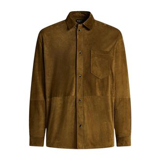 Kiton Lamsleren Jas - Heren - Leren en Su&egrave;de Jassen - Groen - XL - Leer - Jassen