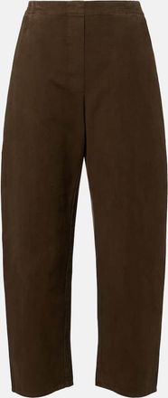 Leset Chloe high-rise cotton canvas barrel-leg pants