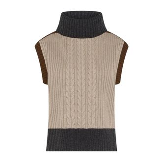 Seventy Chaleco con Cuello Desmontable - Knitwear - Mujer - Beige - S