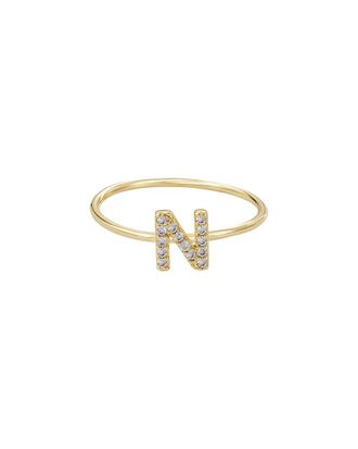 Adornia Adornia 14K Plated Cz Initial Ring