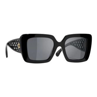 Chanel Square Sunglasses - female - Chanel - Sunglasses - Black - 52 MM - Accessories