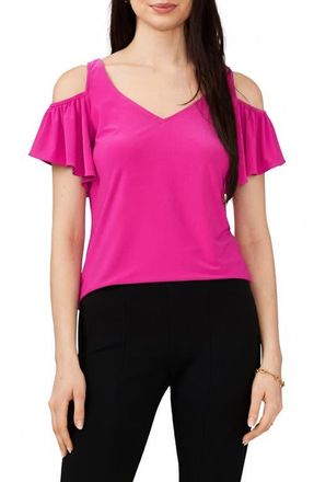 Chaus Cold Shoulder Top in Fiercely Fuchsia 686 at Nordstrom, Size Medium