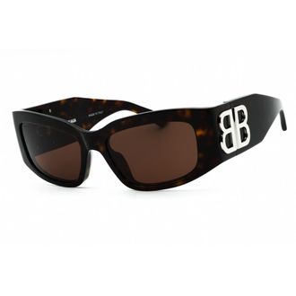 Balenciaga Ladies Brown Rectangular Sunglasses BB0360S