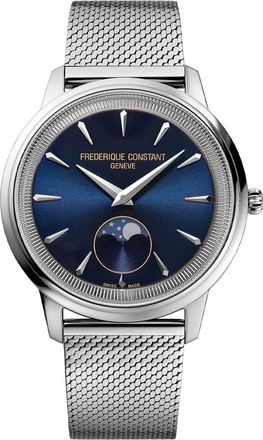 Frederique Constant Classics Moneta Moonphase Milanese Mesh Strap Watch, 37mm in Silver-Tone at Nordstrom