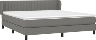vidaXL Vidaxl - Cama Box Spring Con Colch&oacute;n Tela Gris Oscuro 160x200 Cm
