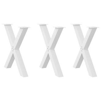 Berkfield Home Dining Table Legs X-Shaped 3 pcs White 80x(72-73) cm Steel