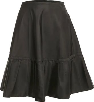 Prada Midi-rok met geplooide afwerking - Zwart