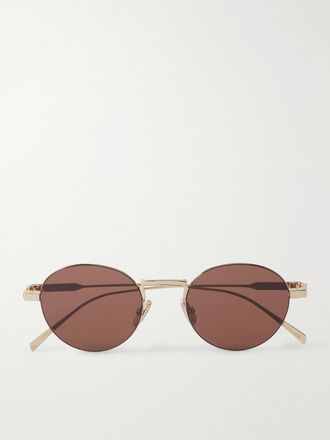 Celine Occhiali Da Sole In Metallo Dorato Con Montatura Rotonda Oro