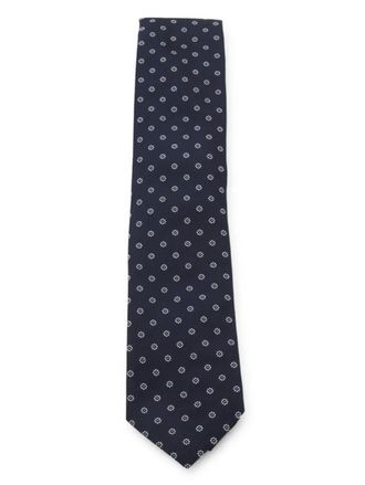 Ermenegildo Zegna floral-pattern tie - Blue