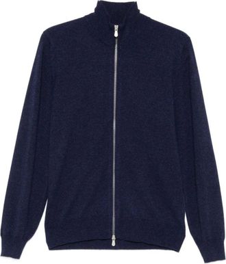 Brunello Cucinelli Kasjmier vest met hoge kraag - Heren - Truien - Blauw - Maat: M Kasjmier