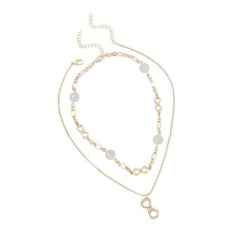 Twinset Accessoires, Dames, Geel, ONE Size, Tweed, Dubbele Choker Ketting met Logo