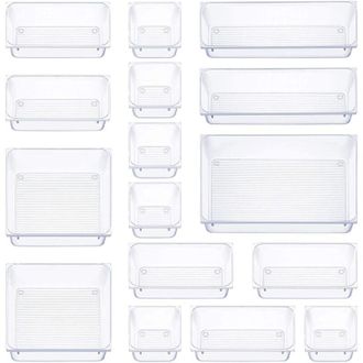 OEM Organizador De Cajones De 16 Piezas, 5 Tama&ntilde;os De Cajas De Almacenamiento Para Cajones, Organizador De Maquillaje Antideslizante, Para Guardar Materia