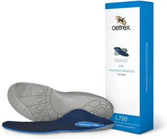 Aetrex Mens Speed Posted Orthotics Insole In Navy/grey