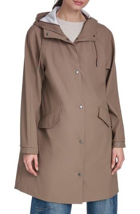 Levi's Water Resistant Hooded Long Rain Jacket in Pine Bark at Nordstrom, Size X-Small