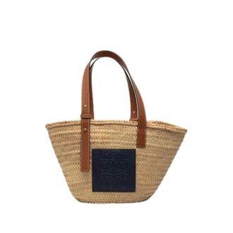 Loewe Pre-owned Raffia Tote Bag - Dames - Vintage Shopper - Beige - ONE Size - Leer - Vintage