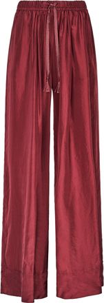 Forte_Forte Relaxed Wide-leg Habotai Silk Pants with Drawstring Waist