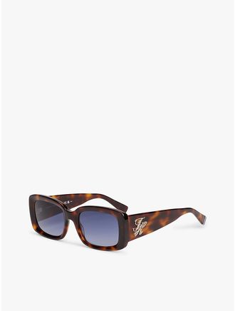 Tommy Hilfiger Womens Bold Rectangular Frame Sunglasses - Brown