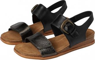 S&ouml;fft Womens Peggie Wedge Sandal In Black/pewter