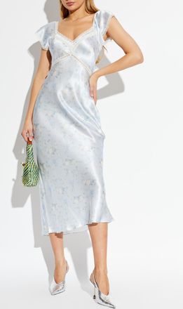 LoveShackFancy Silk Dress Eline, Womens, Blue