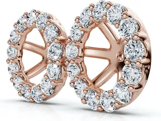 Pompeii3 7/8Ct Diamond Earring Jacket 14k Gold Fits 6-6.5mm round stone Lab Grown Size: Small