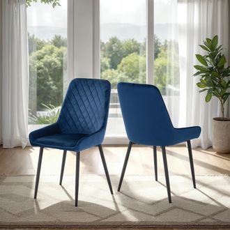 Seconique Avery Chair ( Pair ) in Blue