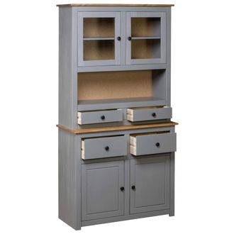 Berkfield Home Highboard Grey 93x40.5x180 cm Solid Pine Panama Range