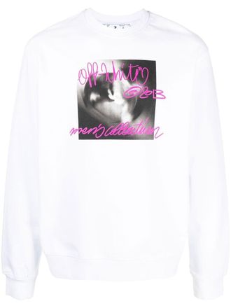 Off-white graphic-print crew neck sweatshirt - men - Organic Cotton - S