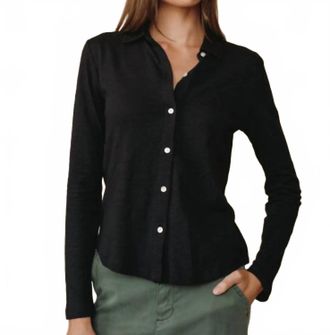 Bella Dahl Knit Button Down In Black