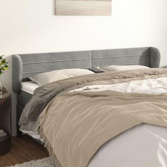 vidaXL Cabecero De Terciopelo Gris Claro 163x23x78/88 Cm Vidaxl