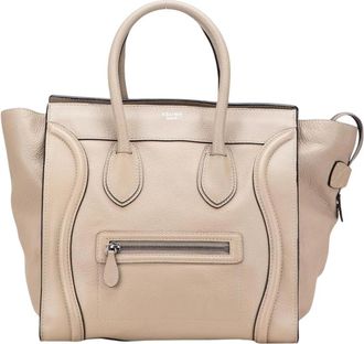 Celine Pre-owned Leren Tote Bag - Dames - Vintage Shopper - Beige - ONE Size - Leer - Vintage