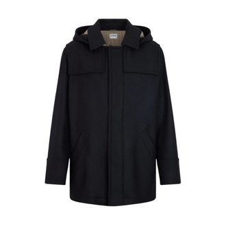Iceberg Giacca in panno con cappuccio staccabile e dettaglio zip - - Jackets - Uomo - Blu - M