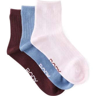 Cotton On Womens Active Body Mid Crew Socks 3Pk in Choc Plum Multi at Nordstrom