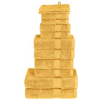 Berkfield Home 12 Piece Premium Towel Set SOLUND Gold 600 gsm