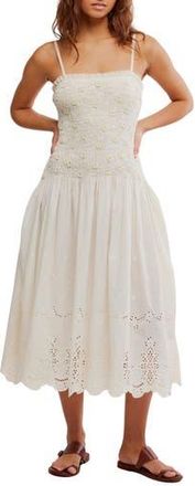 Free People Daphne Floral Appliqu&eacute; Cotton Sundress in Ivory at Nordstrom Rack, Size X-Large