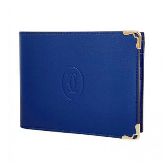 Cartier Navy Leather Bill Wallet (Bi-Fold) (Pre-Owned)