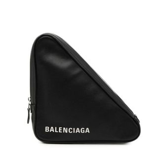 Balenciaga Black Leather Clutch Bag (Pre-Owned)