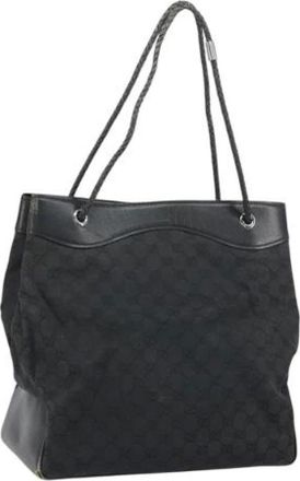 Gucci Pre-owned Tote Bags, female, Black, Size: ONE SIZE Pre-owned Canvas gucci-bags