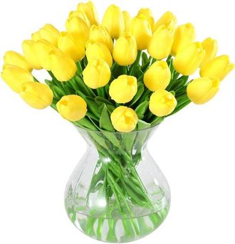 OEM Tulipanes Artificiales - Flores Falsas - Decoraci&oacute;n - L&aacute;tex Realista - 20 Unidades - Amarillo