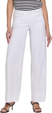 NYDJ Linen-Blend Optic White Wide Leg Jean