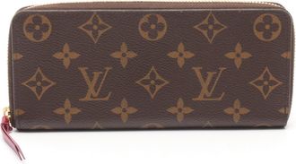 Louis Vuitton Brown Fuchsia Monogram Pink Monogram Long Wallet (Bi-Fold) (Pre-Owned)